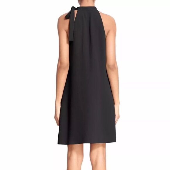 Theory Espere Tie Neck Sleeveless Admiral Crepe Dress Black - Size 6 - Picture 6 of 6